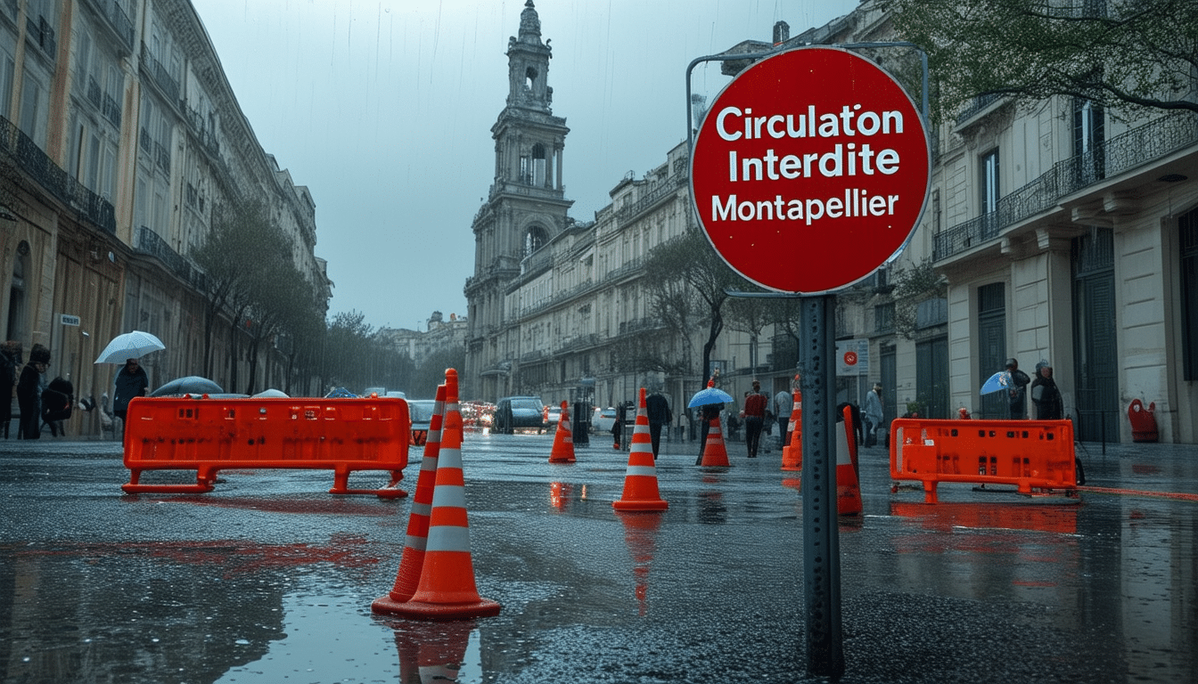 🌧️🚫 Montpellier : Circulation Entravée par les Orages dans l'Hérault !