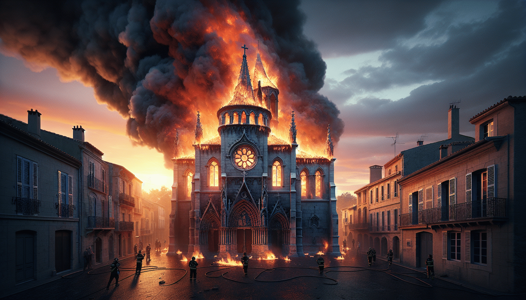 Un incendie ravage le toit d’une église à Montpellier