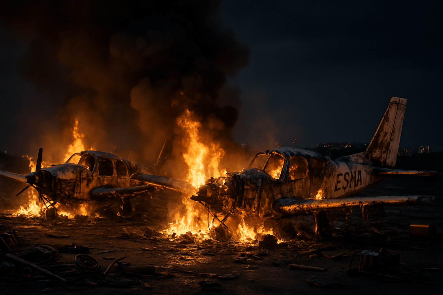 Des avions de l’ESMA près de Montpellier réduits en cendres par un incendie criminel