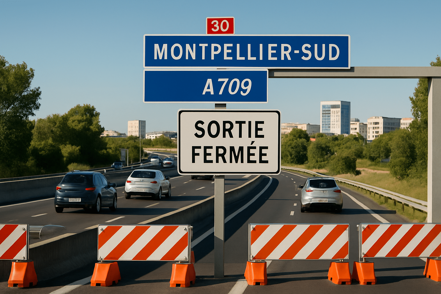 Fermeture de la sortie n°30 Montpellier-Sud sur l’A709