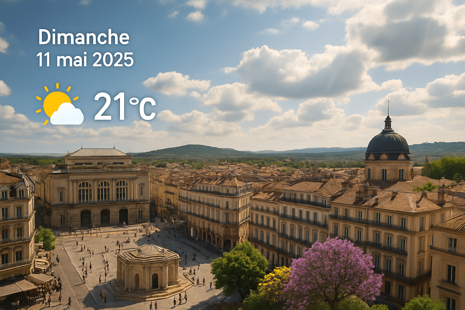 Prévisions météo pour le dimanche 11 mai 2025 à Montpellier et ses alentours