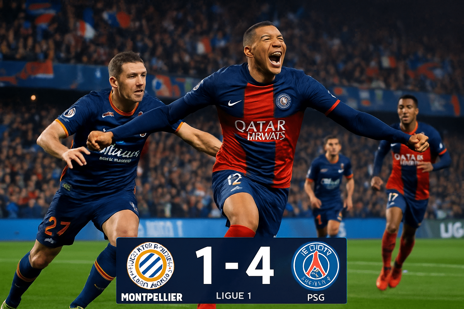 Résumé et vidéos des buts du match Montpellier/PSG (1-4