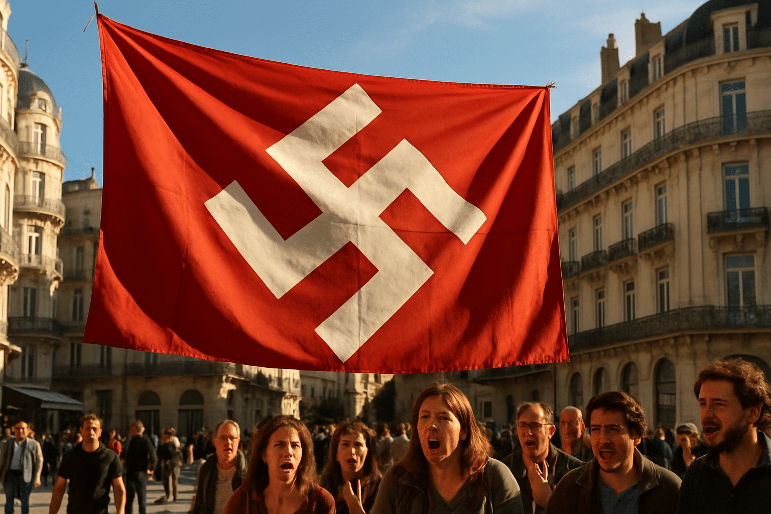 Une banderole controversée du BDS à Montpellier évoque un sigle nazi en lien avec le nom du maire