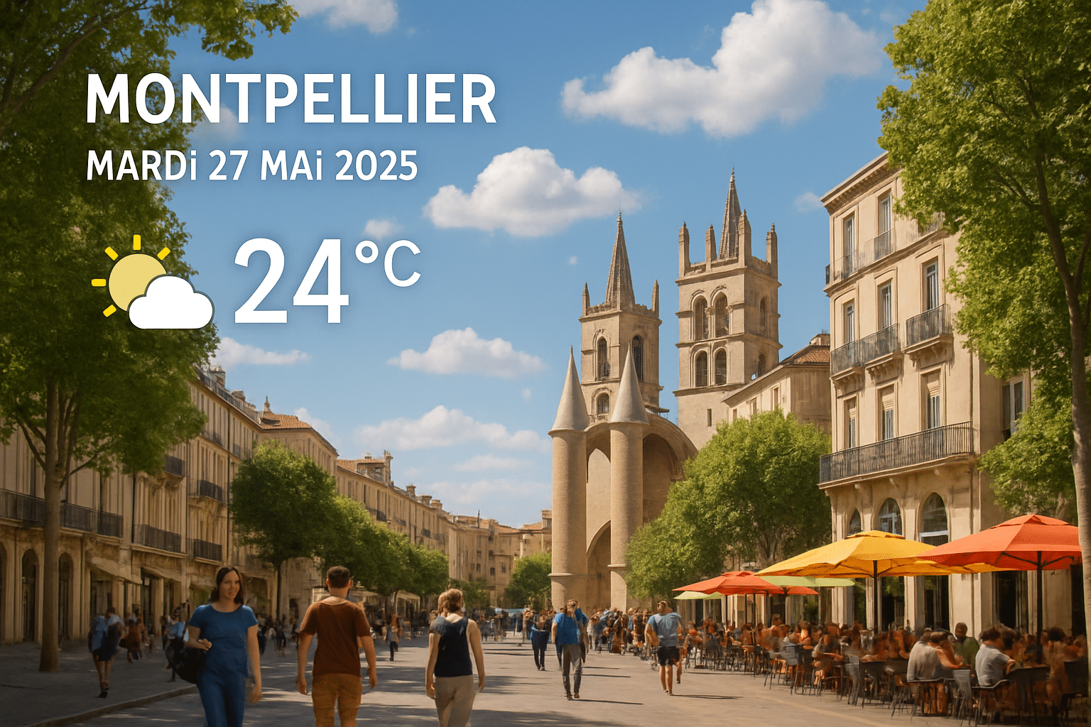 prévisions météo pour Montpellier et ses alentours le mardi 27 mai 2025
