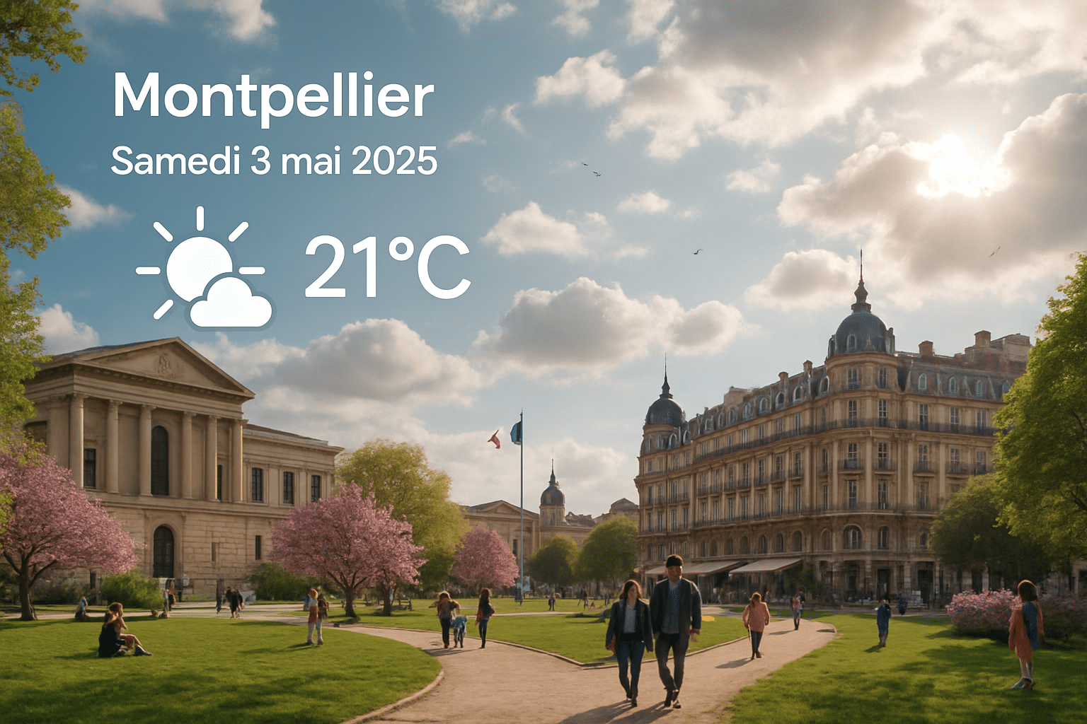 prévisions météo pour Montpellier et ses alentours le samedi 3 mai 2025