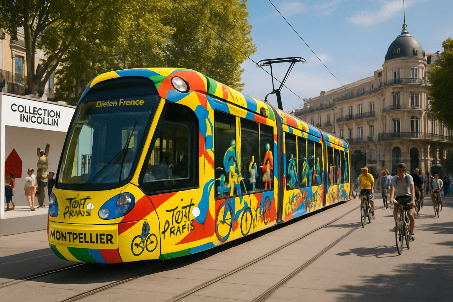 Montpellier célèbre le Tour de France avec un tram décoré et une exposition innovante de la collection Nicollin
