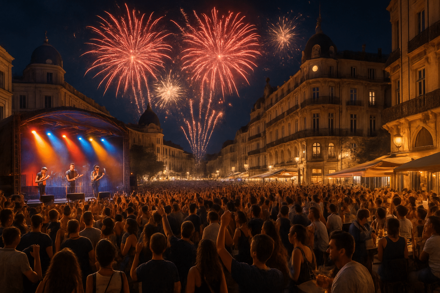 Explorez Montpellier : concerts, feux d’artifice et soirées inoubliables du 14 au 16 juillet