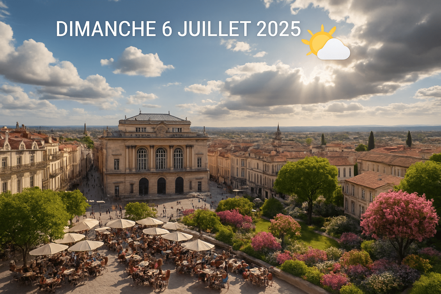 Météo annoncée pour Montpellier et ses alentours le dimanche 6 juillet 2025