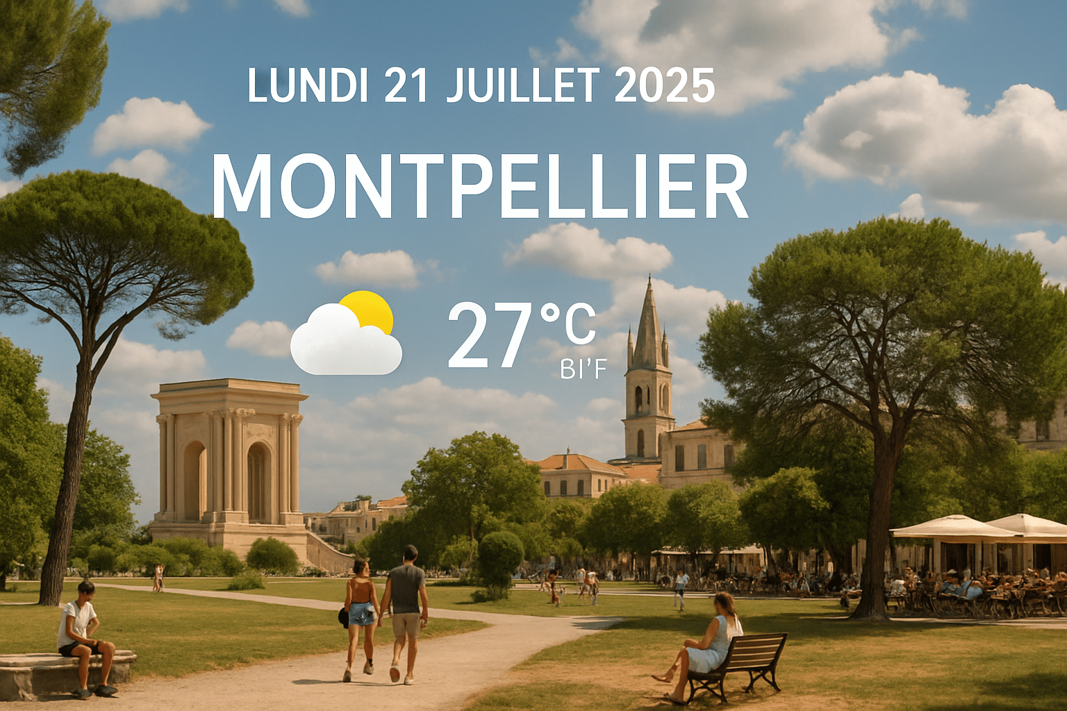 Prévisions météorologiques pour le lundi 21 juillet 2025 à Montpellier et dans ses alentours