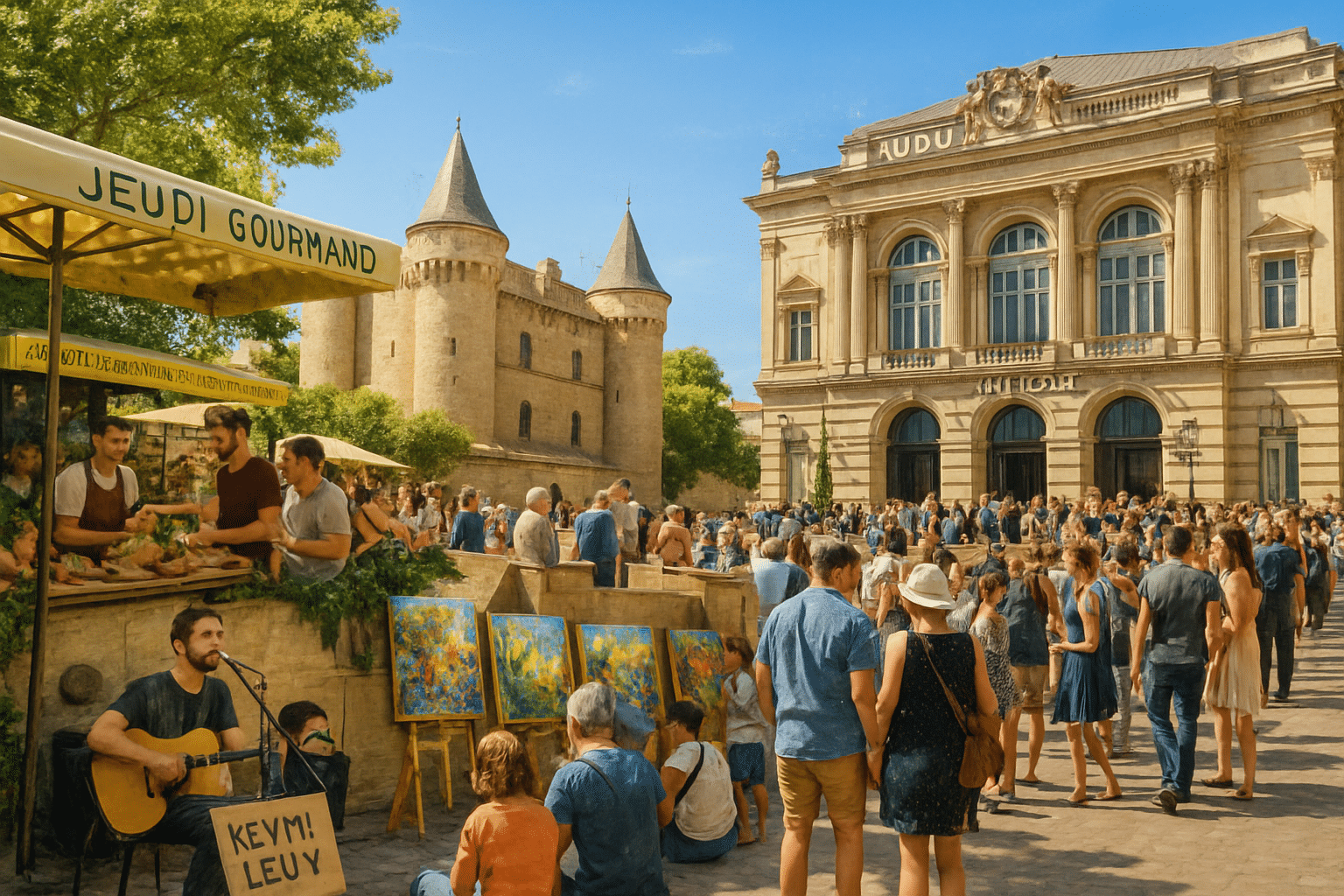 Suggestions pour une sortie à Montpellier le jeudi 31 juillet : toiles du château, opéra, Kevin Levy et jeudi gourmand