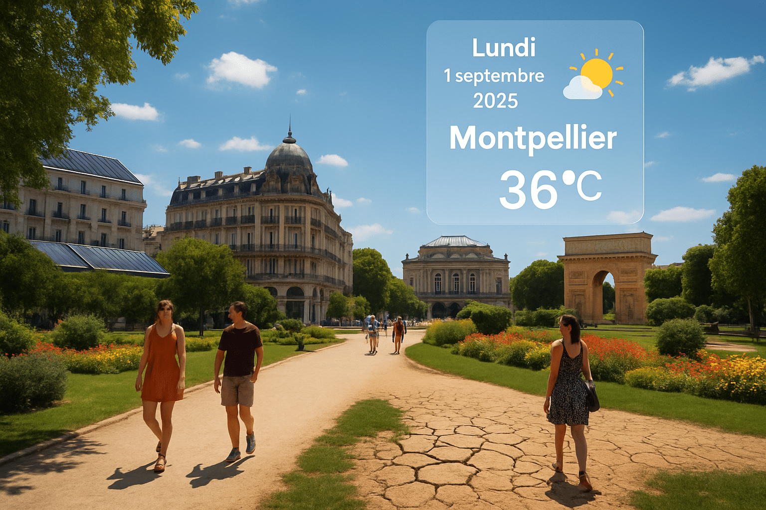 Anticipations climatiques pour le lundi 1er septembre 2025 à Montpellier et ses alentours