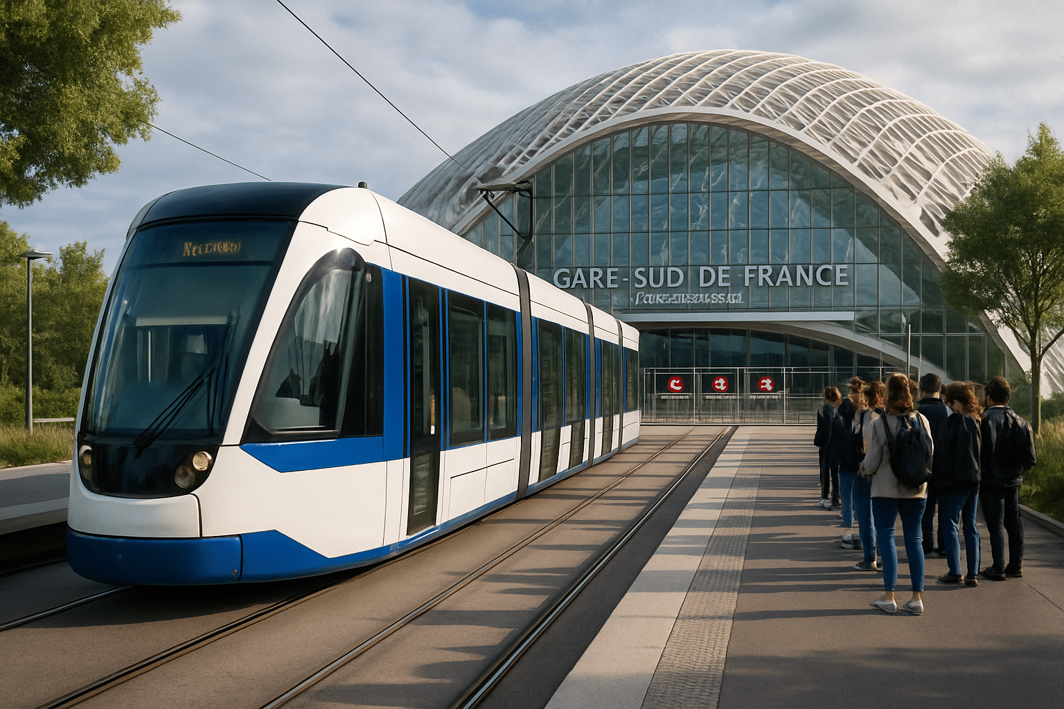 Le tramway atteint enfin la gare Sud de France à Montpellier, mais l’accès reste encore fermé aux usagers