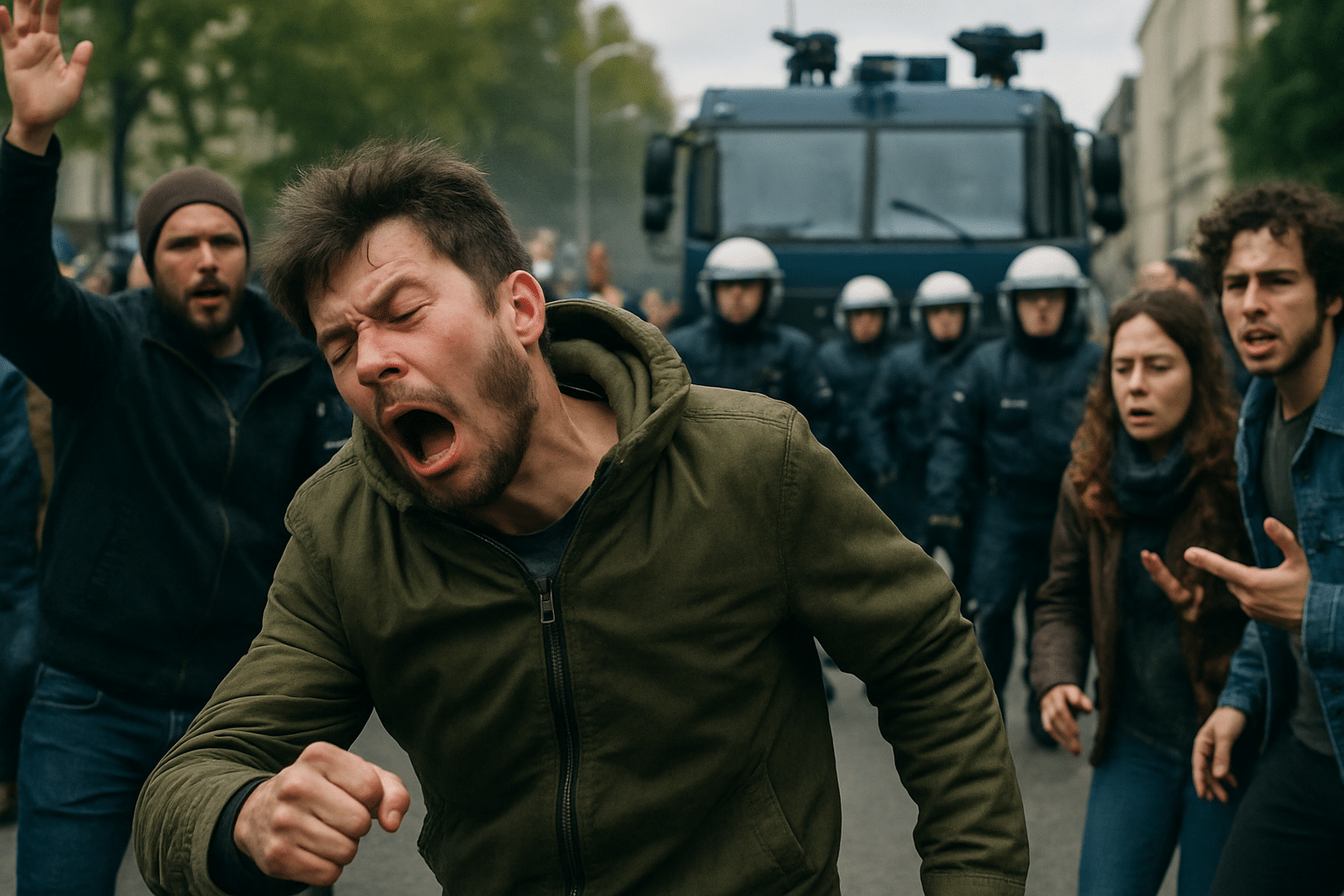 VIDÉO : Un homme frappé à la tête et projeté avec force, controverse sur l’emploi de canons à eau lors des manifestations du 10 septembre