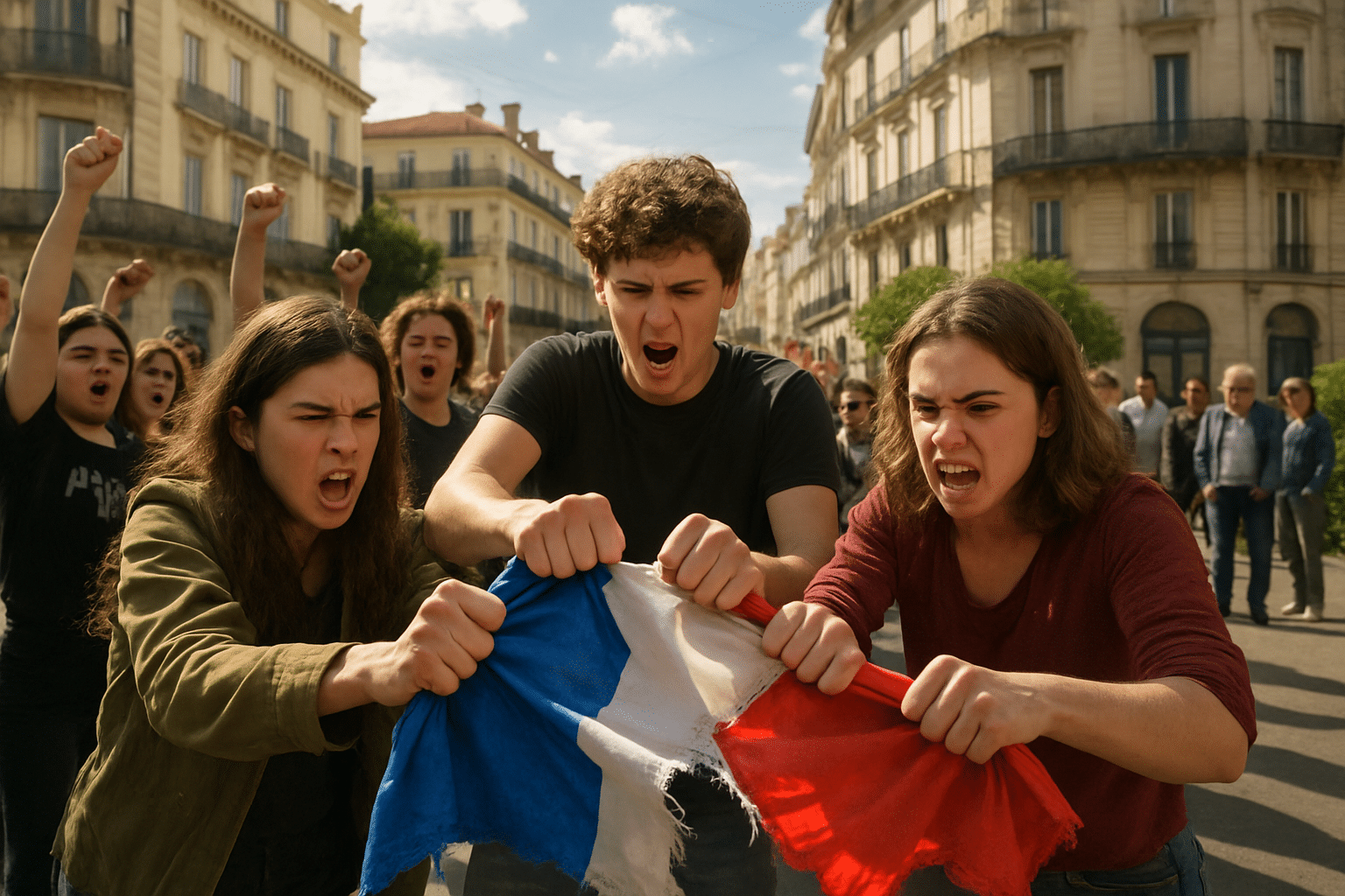 À Montpellier, le procès du vivre-ensemble : des jeunes arrachent le drapeau français