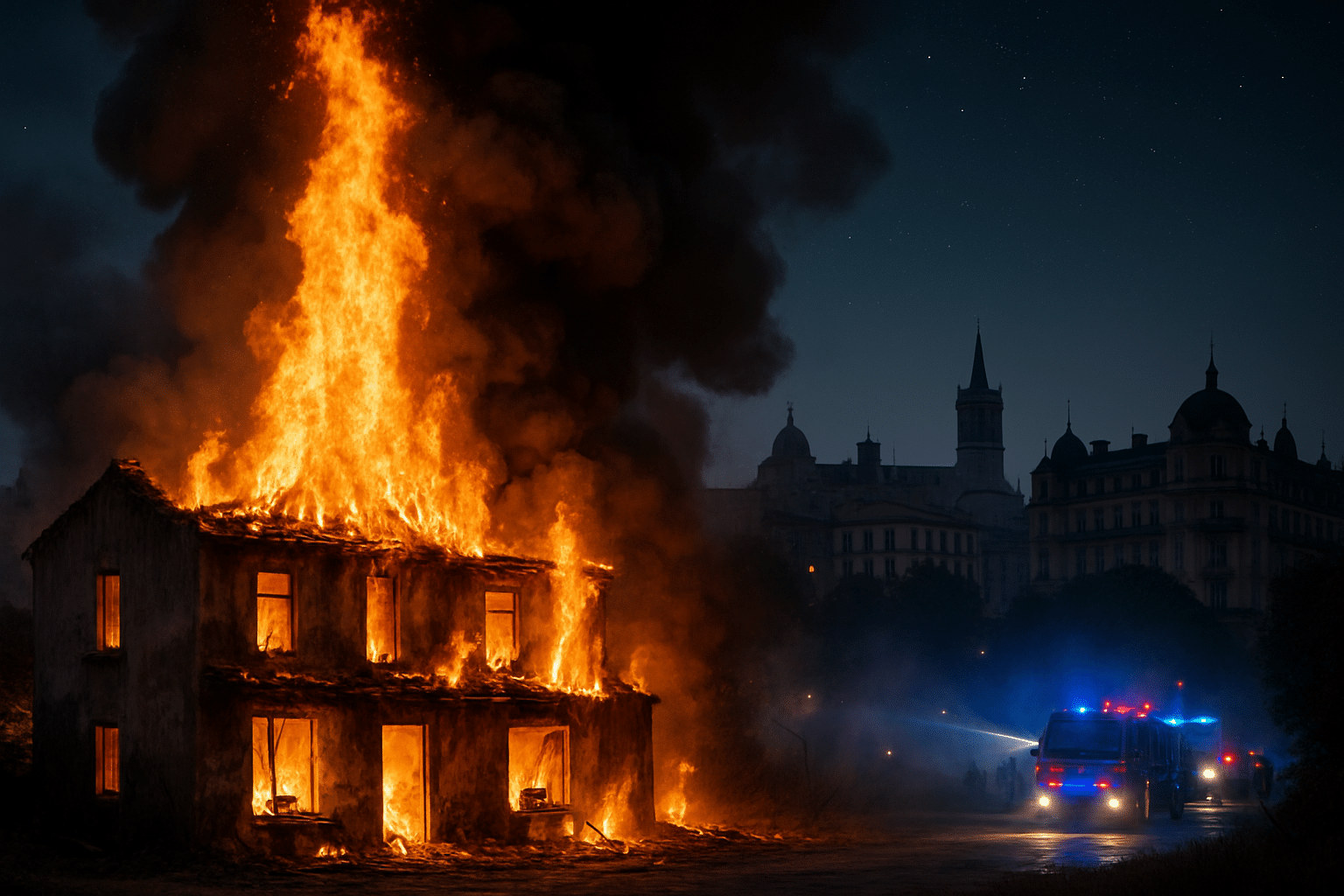 En images : Montpellier en proie à un spectaculaire incendie, des flammes atteignant 20 mètres ravagent une villa désaffectée