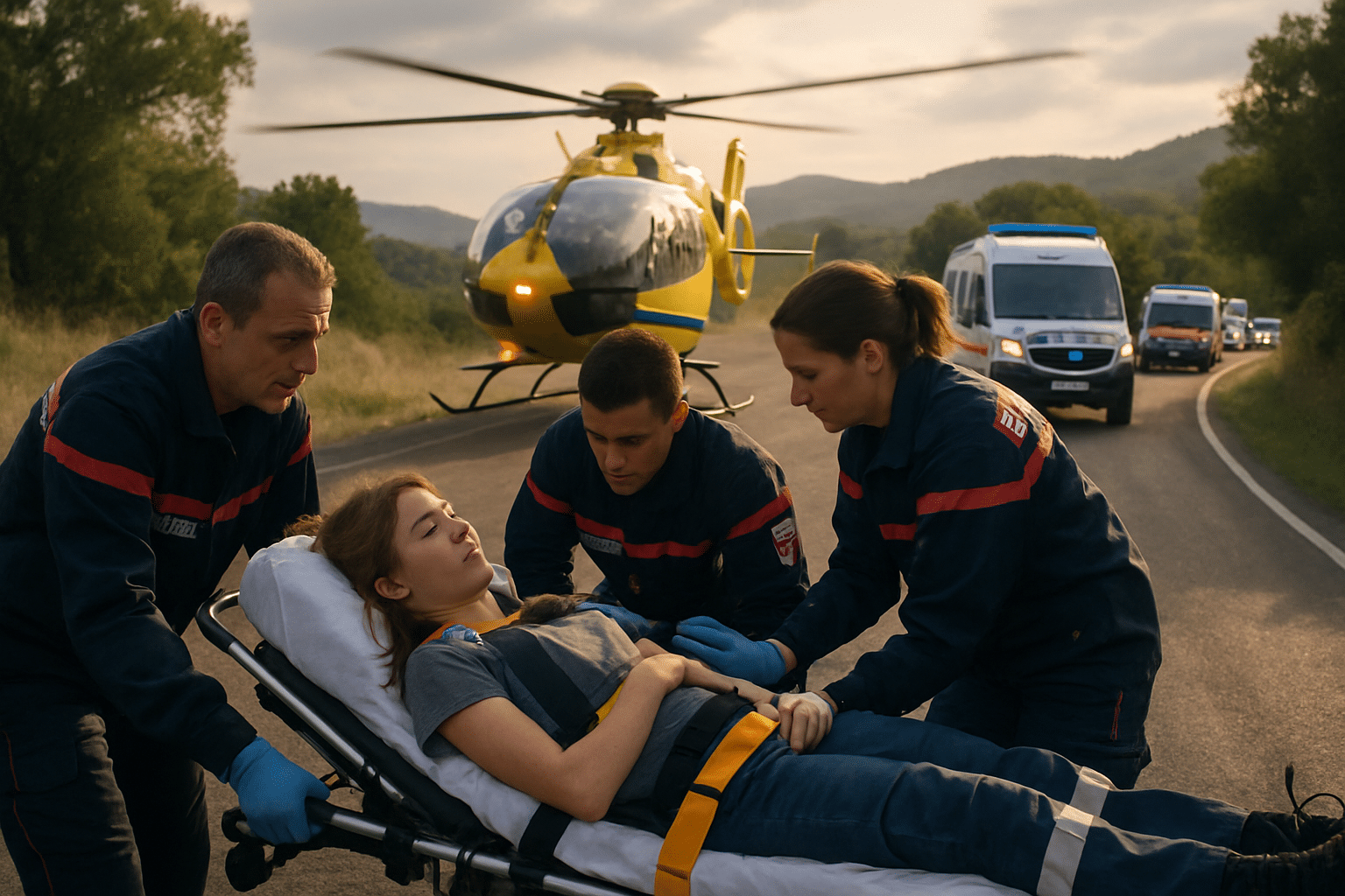 Hérault : un sérieux accident sur la route départementale, une adolescente évacuée par hélicoptère vers le CHU de Montpellier