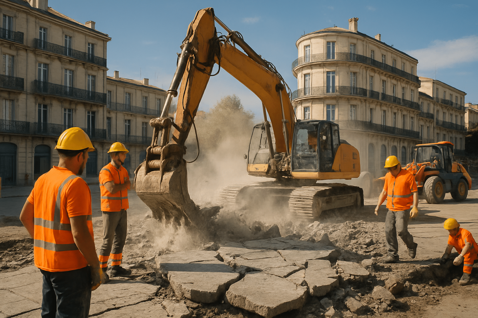 Chantier surprise à Montpellier : pourquoi la dalle de la place du 8-Mai est-elle brutalement démolie ?