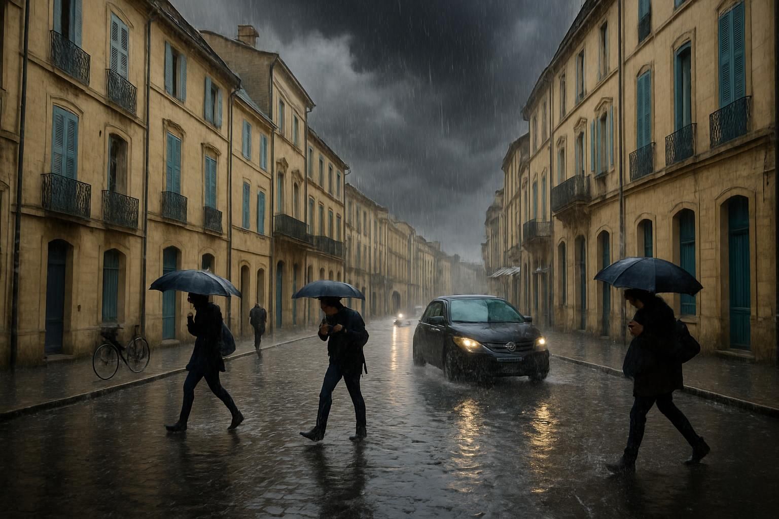À Montpellier, une semaine de pluie s’abat en seulement quelques heures