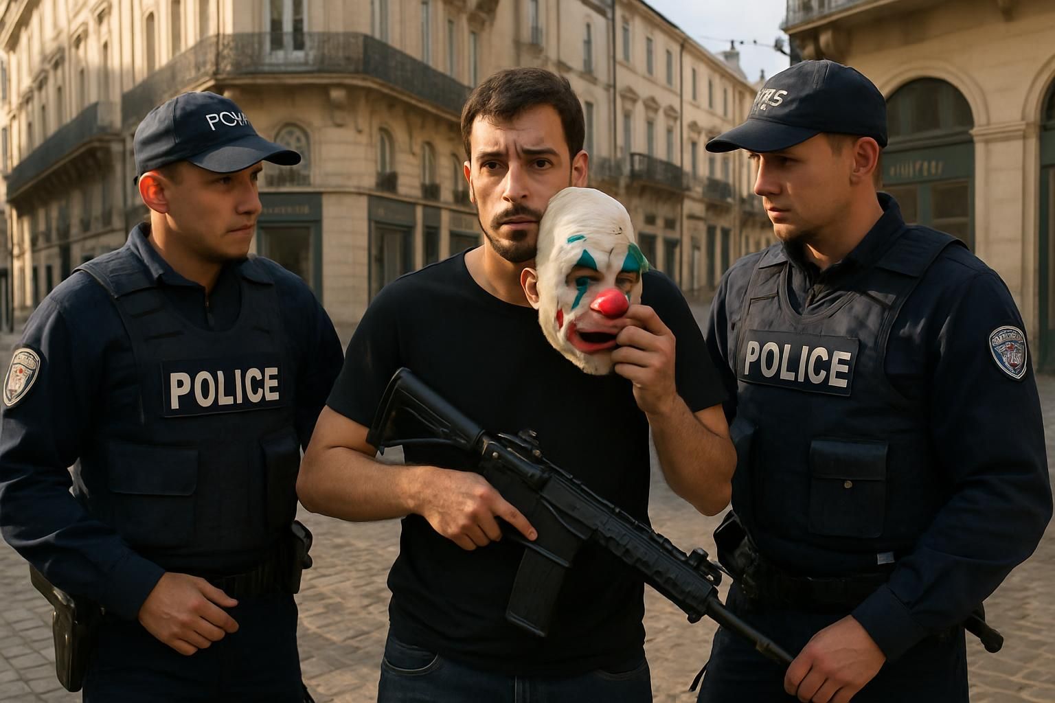 Montpellier : un homme arrêté en possession d’un fusil et d’un masque de clown