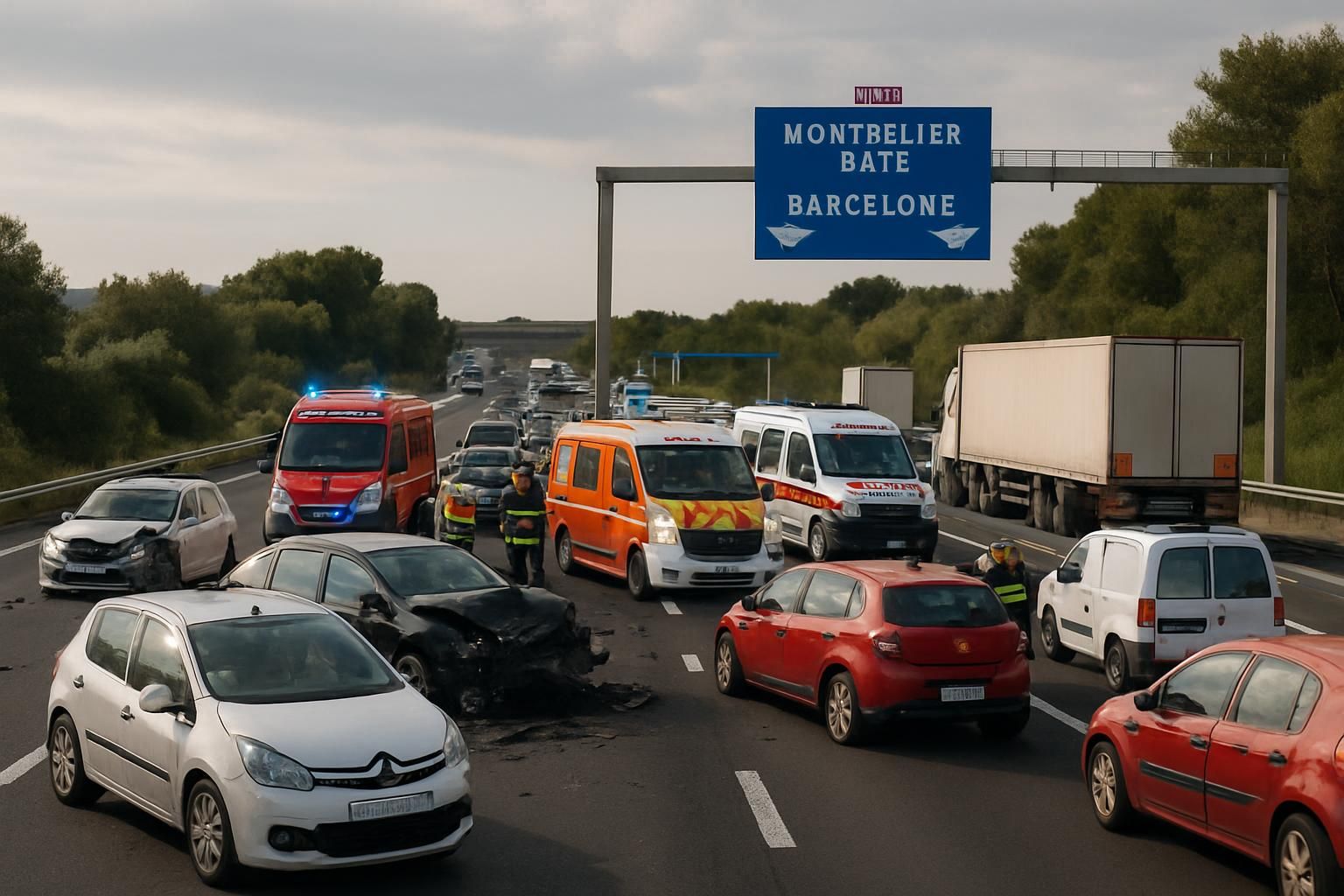 EN DIRECT • Accident majeur : Fermeture de l’A9 entre Montpellier et Sète vers Barcelone ce vendredi